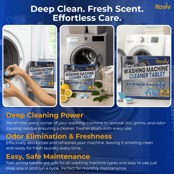 Washing Machine Cleaner Tablets – 24 Count, 1-Year Supply
