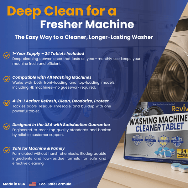 Washing Machine Cleaner Tablets – 24 Count, 1-Year Supply