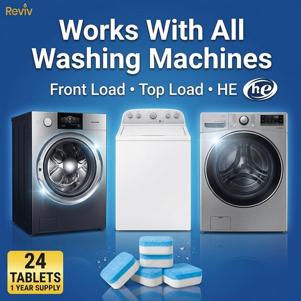 Washing Machine Cleaner Tablets – 24 Count, 1-Year Supply